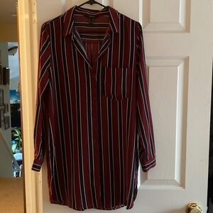 Forever 21 Burgundy and White Striped Top or Dress